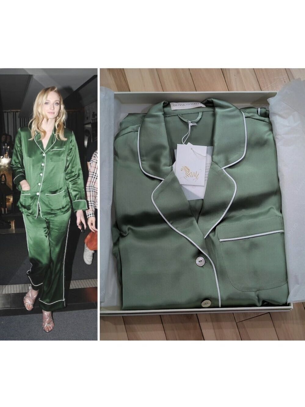 Olivia von Halle | Coco Vineyard Silk Satin Pajama Set